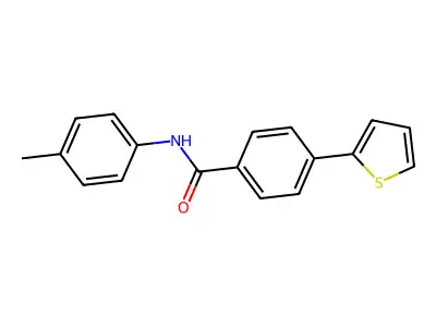 N-(4-methylphenyl)-4-(thiophen-2-yl)benzamide structure
