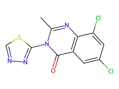 6,8-Dichloro-2-methyl-3-(1,3,4-thiadiazol-2-yl)quinazolin-4-one structure