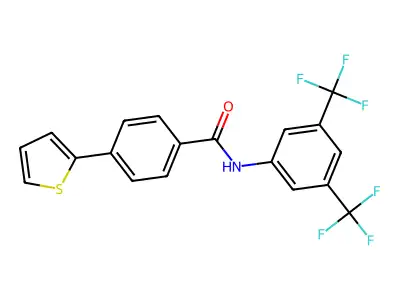 N-[3,5-bis(trifluoromethyl)phenyl]-4-(2-thienyl)benzenecarboxamide structure