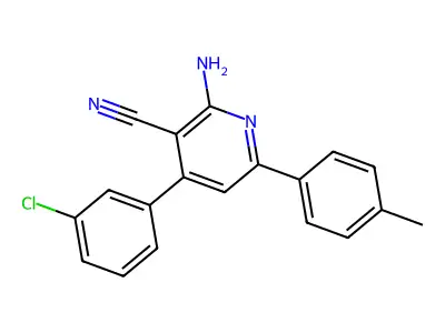 2-Amino-4-(3-chlorophenyl)-6-(4-methylphenyl)nicotinonitrile structure