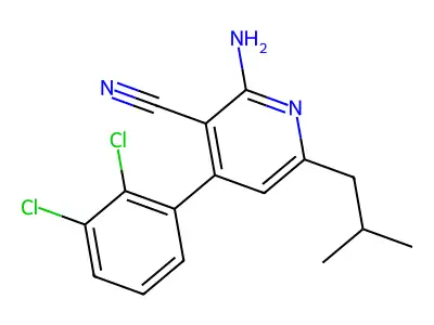 2-Amino-4-(2,3-dichlorophenyl)-6-isobutylnicotinonitrile structure