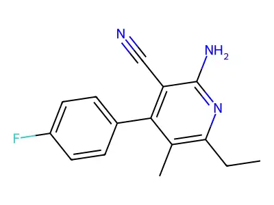 2-Amino-6-ethyl-4-(4-fluorophenyl)-5-methylnicotinonitrile structure