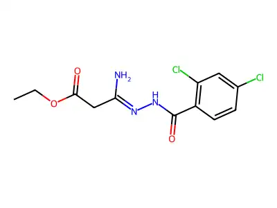 Ethyl 3-[2-(2,4-dichlorobenzoyl)hydrazino]-3-iminopropanoate structure