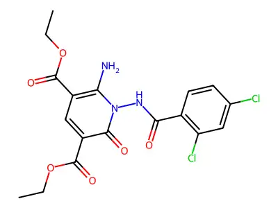 diethyl 6-amino-1-[(2,4-dichlorobenzoyl)amino]-2-oxo-1,2-dihydro-3,5-pyridinedicarboxylate structure