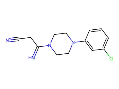 3-[4-(3-Chlorophenyl)piperazino]-3-iminopropanenitrile structure