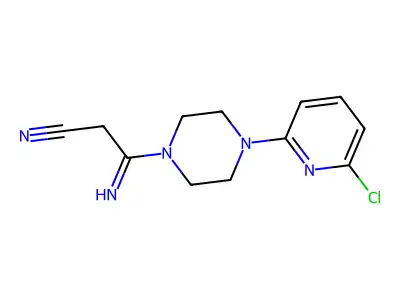 3-[4-(6-Chloro-2-pyridinyl)piperazino]-3-iminopropanenitrile structure