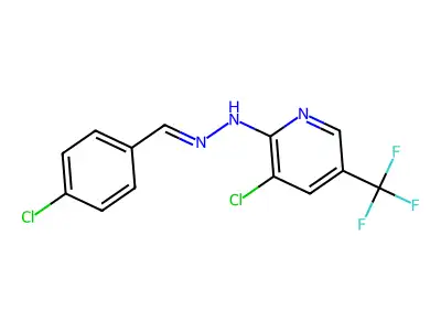 4-chlorobenzenecarbaldehyde N-[3-chloro-5-(trifluoromethyl)-2-pyridinyl]hydrazone structure