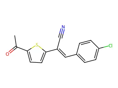 2-(5-Acetylthiophen-2-yl)-3-(4-chlorophenyl)prop-2-enenitrile structure