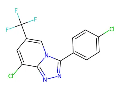 8-Chloro-3-(4-chlorophenyl)-6-(trifluoromethyl)-[1,2,4]triazolo[4,3-a]pyridine structure