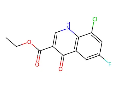Ethyl 8-chloro-6-fluoro-4-hydroxy-3-quinolinecarboxylate structure