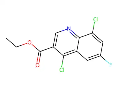 Ethyl 4,8-dichloro-6-fluoro-3-quinolinecarboxylate structure