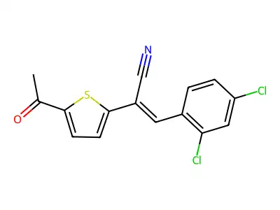 2-(5-Acetylthiophen-2-yl)-3-(2,4-dichlorophenyl)prop-2-enenitrile structure