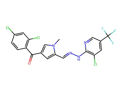 [5-[[[3-chloro-5-(trifluoromethyl)pyridin-2-yl]hydrazinylidene]methyl]-1-methylpyrrol-3-yl]-(2,4-dichlorophenyl)methanone structure