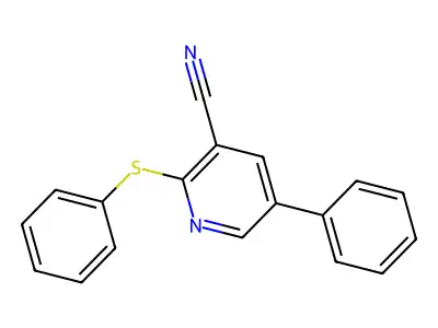 5-Phenyl-2-(phenylsulfanyl)nicotinonitrile structure