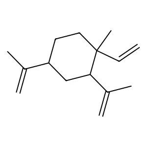 Cyclohexane, 1-ethenyl-1-methyl-2,4-bis(1-methylethenyl)-, (1R,2R,4S)-rel- structure
