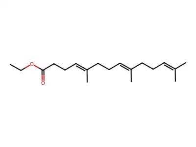 Ethyl 5,9,13-trimethyltetradeca-4,8,12-trienoate structure