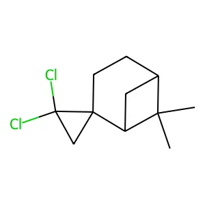 2',2'-Dichloro-6,6-dimethylspiro[bicyclo[3.1.1]heptane-2,1'-cyclopropane] structure