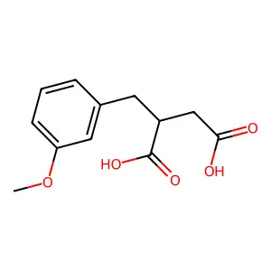 (2R)-2-[(3-methoxyphenyl)methyl]butanedioic acid structure