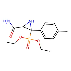 Phosphonic acid, (3-carbamoyl-2-p-tolyl-2-aziridinyl)-, diethyl ester structure