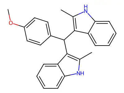 1H-Indole, 3,3'-[(4-methoxyphenyl)methylene]bis[2-methyl- structure