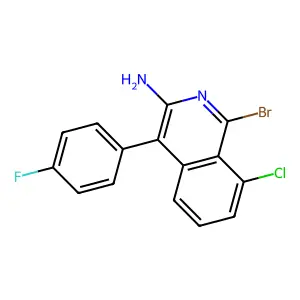 1-Bromo-8-chloro-4-(4-fluorophenyl)-3-isoquinolinamine structure