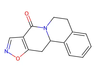 5,6,12,12a-tetrahydro-8H-isoxazolo[5',4':4,5]pyrido[2,1-a]isoquinolin-8-one structure