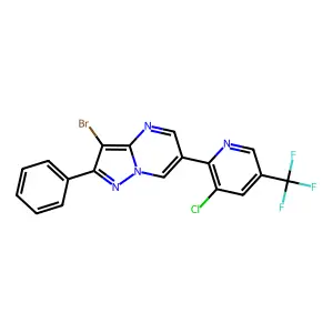 3-Bromo-6-(3-chloro-5-(trifluoromethyl)-2-pyridinyl)-2-phenylpyrazolo[1,5-a]pyrimidine structure