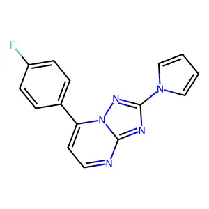 7-(4-fluorophenyl)-2-(1H-pyrrol-1-yl)[1,2,4]triazolo[1,5-a]pyrimidine structure