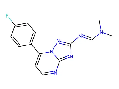 N'-[7-(4-fluorophenyl)-[1,2,4]triazolo[1,5-a]pyrimidin-2-yl]-N,N-dimethylmethanimidamide structure