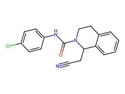 N-(4-chlorophenyl)-1-(cyanomethyl)-3,4-dihydro-2(1H)-isoquinolinecarboxamide structure