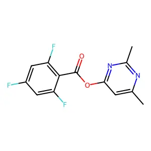 2,6-Dimethyl-4-pyrimidinyl 2,4,6-trifluorobenzenecarboxylate structure