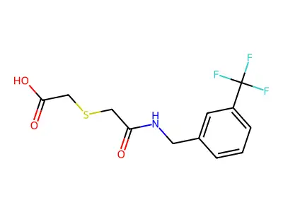 2-[(2-Oxo-2-{[3-(trifluoromethyl)benzyl]amino}ethyl)sulfanyl]acetic acid structure