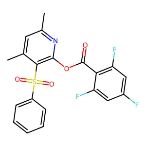 4,6-Dimethyl-3-(phenylsulfonyl)-2-pyridinyl 2,4,6-trifluorobenzenecarboxylate structure