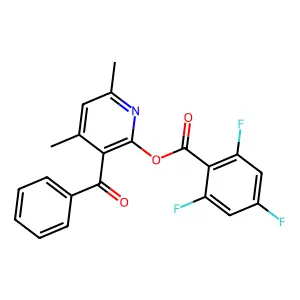 3-Benzoyl-4,6-dimethyl-2-pyridinyl 2,4,6-trifluorobenzenecarboxylate structure