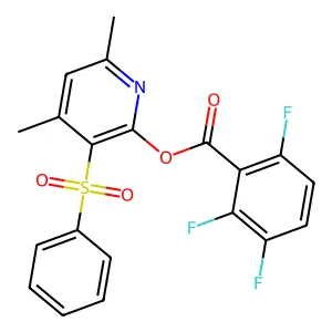 4,6-Dimethyl-3-(phenylsulfonyl)-2-pyridinyl 2,3,6-trifluorobenzenecarboxylate structure