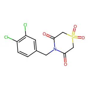4-(3,4-Dichlorobenzyl)-1lambda~6~,4-thiazinane-1,1,3,5-tetraone structure