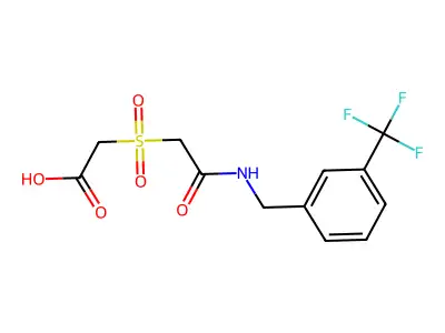 2-[(2-Oxo-2-{[3-(trifluoromethyl)benzyl]amino}ethyl)sulfonyl]acetic acid structure
