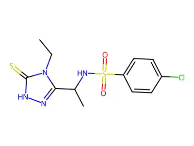 4-chloro-N-[1-(4-ethyl-5-sulfanyl-4H-1,2,4-triazol-3-yl)ethyl]benzenesulfonamide structure