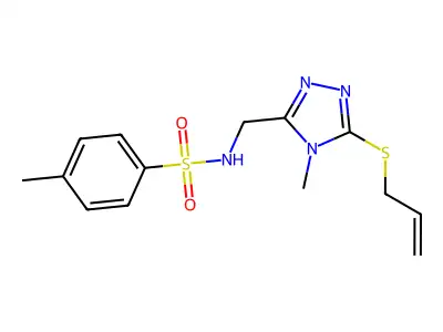 N-{[5-(allylsulfanyl)-4-methyl-4H-1,2,4-triazol-3-yl]methyl}-4-methylbenzenesulfonamide structure