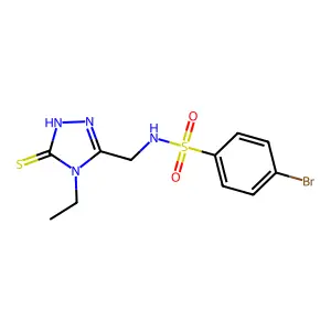 4-bromo-N-[(4-ethyl-5-sulfanyl-4H-1,2,4-triazol-3-yl)methyl]benzenesulfonamide structure