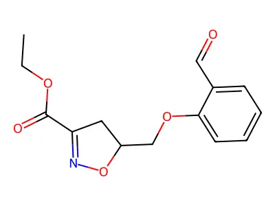 Ethyl 5-[(2-formylphenoxy)methyl]-4,5-dihydro-1,2-oxazole-3-carboxylate structure
