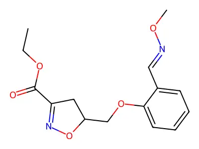 ethyl 5-({2-[(methoxyimino)methyl]phenoxy}methyl)-4,5-dihydro-3-isoxazolecarboxylate structure