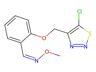 1-[2-[(5-chlorothiadiazol-4-yl)methoxy]phenyl]-N-methoxymethanimine structure