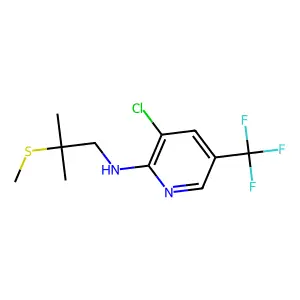 3-chloro-N-[2-methyl-2-(methylsulfanyl)propyl]-5-(trifluoromethyl)-2-pyridinamine structure