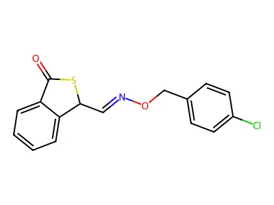 3-[(4-chlorophenyl)methoxyiminomethyl]-3H-2-benzothiophen-1-one structure