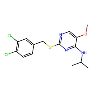 2-((3,4-Dichlorobenzyl)sulfanyl)-N-isopropyl-5-methoxy-4-pyrimidinamine structure