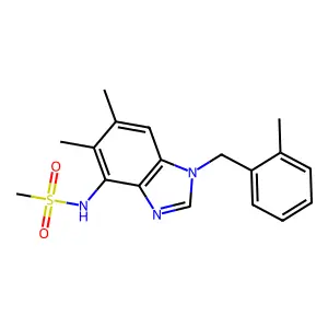N-[5,6-dimethyl-1-(2-methylbenzyl)-1H-1,3-benzimidazol-4-yl]methanesulfonamide structure