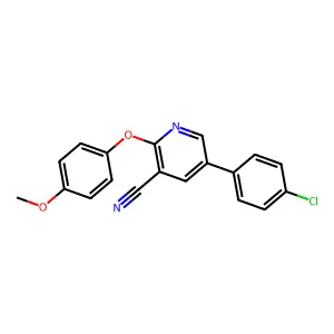 5-(4-Chlorophenyl)-2-(4-methoxyphenoxy)pyridine-3-carbonitrile structure