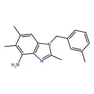 2,5,6-trimethyl-1-(3-methylbenzyl)-1H-1,3-benzimidazol-4-amine structure