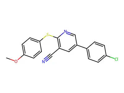 5-(4-Chlorophenyl)-2-[(4-methoxyphenyl)sulfanyl]nicotinonitrile structure